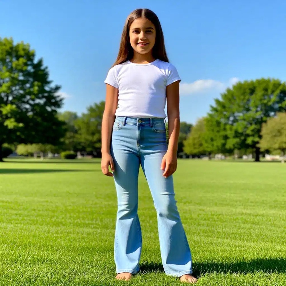 Levis‎ Girls Flare Denim Light Wash Adjustable Waist Stretch Jeans Size 12 NWT